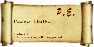 Pauncz Etelka névjegykártya